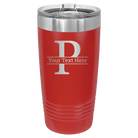 Personalized red 20 oz vacuum insulated tumbler with 'Monogram letter P' design