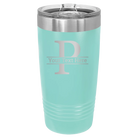Personalized teal 20 oz vacuum insulated tumbler with 'Monogram letter P' design