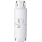 Personalized white 24 oz vacuum insulated water bottle with 'Monogram letter P' design