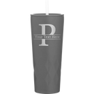 Personalized slate 20 oz vacuum insulated tumbler with 'Monogram letter P' design