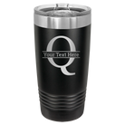 Personalized black 20 oz vacuum insulated tumbler with 'Monogram letter Q' design