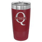 Personalized maroon 20 oz vacuum insulated tumbler with 'Monogram letter Q' design