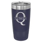 Personalized navy 20 oz vacuum insulated tumbler with 'Monogram letter Q' design