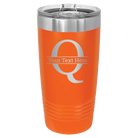 Personalized orange 20 oz vacuum insulated tumbler with 'Monogram letter Q' design