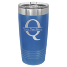 Personalized royal blue 20 oz vacuum insulated tumbler with 'Monogram letter Q' design