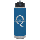 Personalized royal blue 20 oz vacuum insulated water bottle with 'Monogram letter Q' design