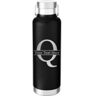 Personalized black 24 oz vacuum insulated water bottle with 'Monogram letter Q' design
