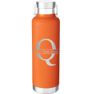 Personalized orange 24 oz vacuum insulated water bottle with 'Monogram letter Q' design