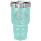 Personalized teal 30 oz vacuum insulated tumbler with 'Monogram letter Q' design