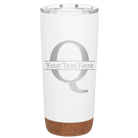 Personalized white 20 oz vacuum insulated tumbler with 'Monogram letter Q' design