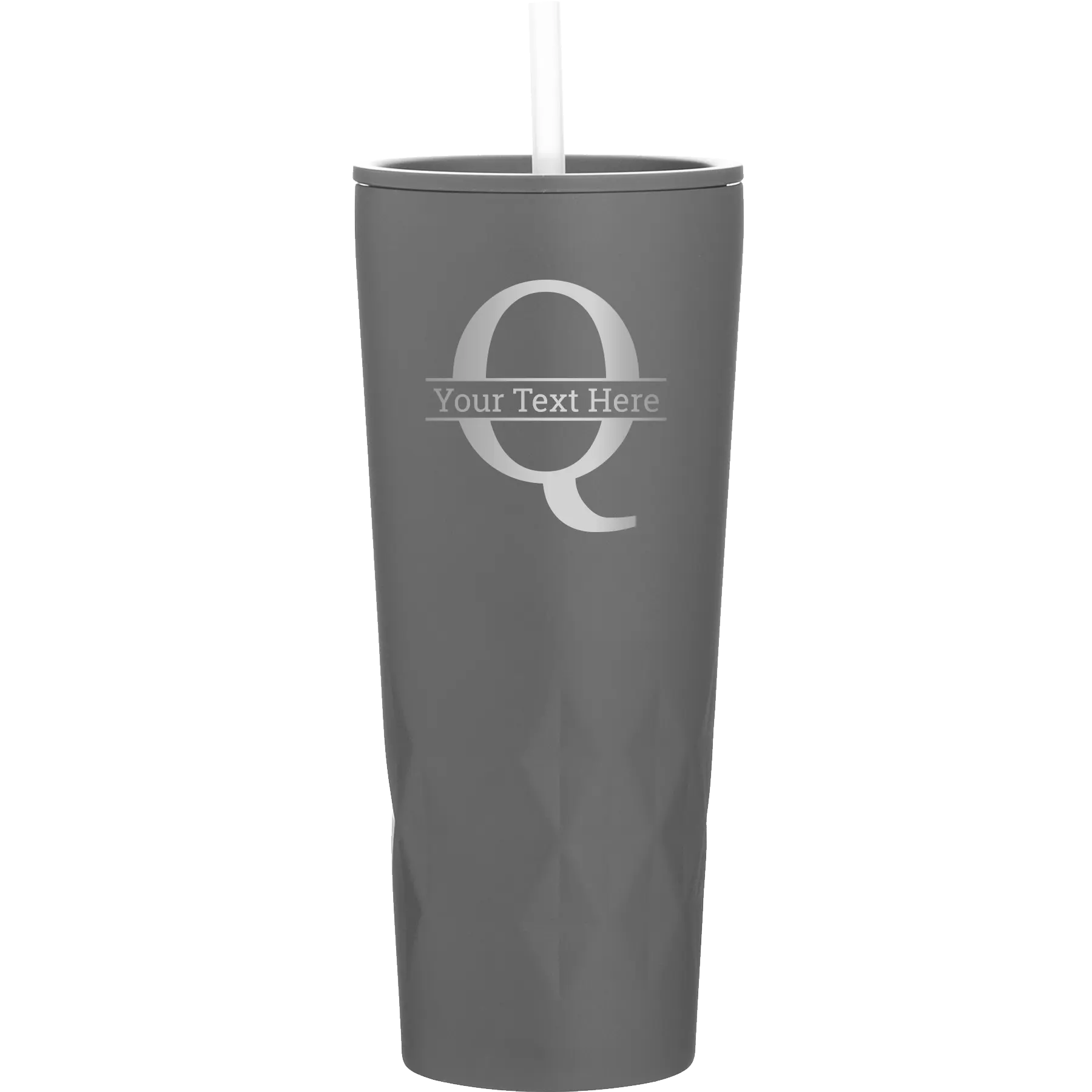 Personalized slate 20 oz vacuum insulated tumbler with 'Monogram letter Q' design
