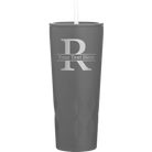 Personalized slate 20 oz vacuum insulated tumbler with 'Monogram letter R' design