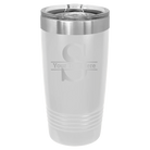 Personalized white 20 oz vacuum insulated tumbler with 'Monogram letter S' design