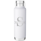 Personalized white 24 oz vacuum insulated water bottle with 'Monogram letter S' design