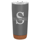 Personalized storm gray 20 oz vacuum insulated tumbler with 'Monogram letter S' design