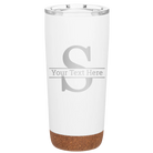 Personalized white 20 oz vacuum insulated tumbler with 'Monogram letter S' design