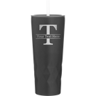Personalized black 20 oz vacuum insulated tumbler with 'Monogram letter T' design