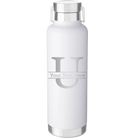 Personalized white 24 oz vacuum insulated water bottle with 'Monogram letter U' design