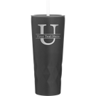 Personalized black 20 oz vacuum insulated tumbler with 'Monogram letter U' design