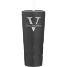 Personalized black 20 oz vacuum insulated tumbler with 'Monogram letter V' design