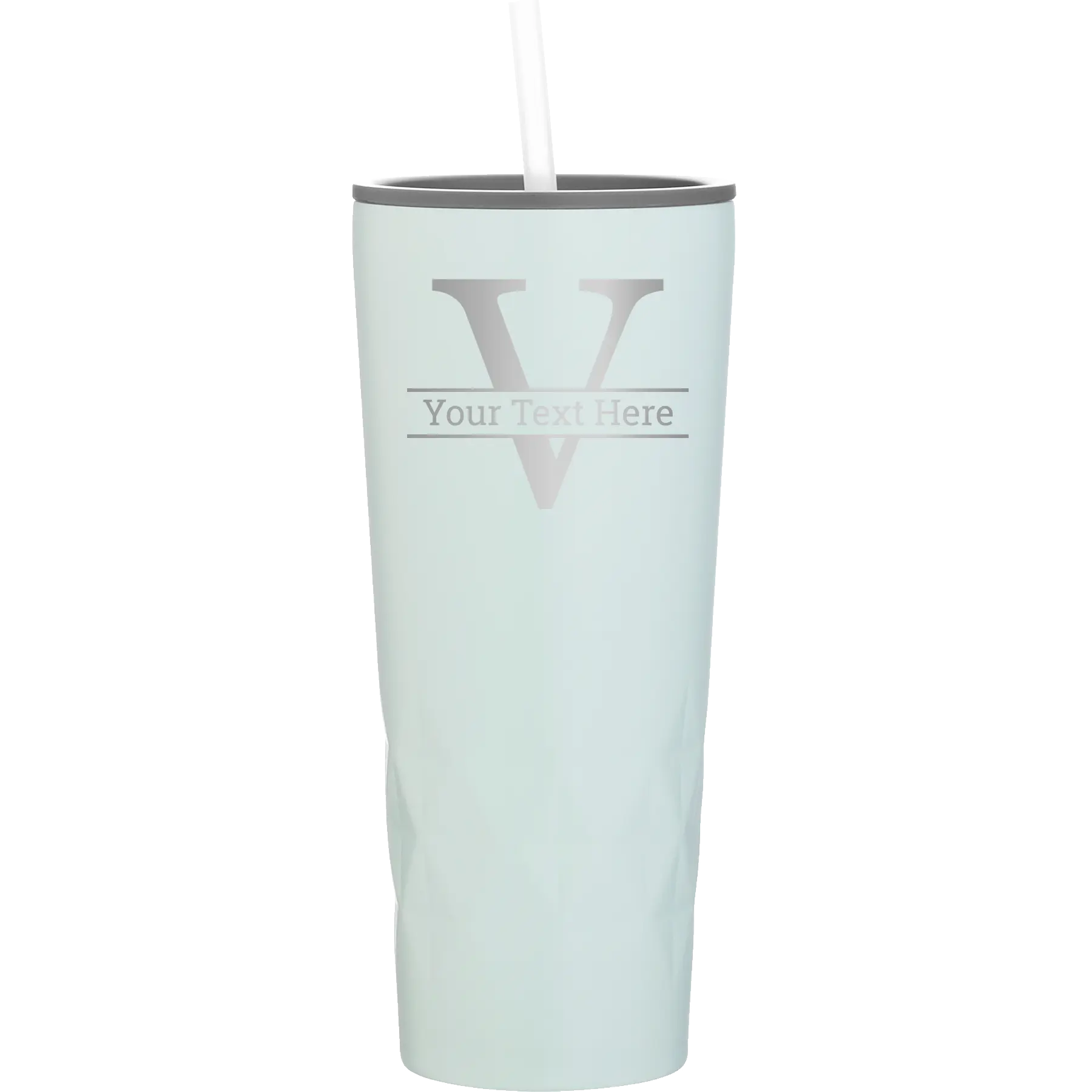 Personalized meadow 20 oz vacuum insulated tumbler with 'Monogram letter V' design
