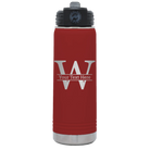 Personalized maroon 20 oz vacuum insulated water bottle with 'Monogram letter W' design