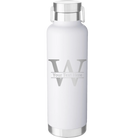 Personalized white 24 oz vacuum insulated water bottle with 'Monogram letter W' design