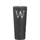 Personalized black 20 oz vacuum insulated tumbler with 'Monogram letter W' design