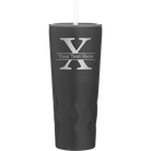 Personalized black 20 oz vacuum insulated tumbler with 'Monogram letter X' design