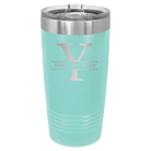 Personalized teal 20 oz vacuum insulated tumbler with 'Monogram letter Y' design