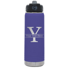 Personalized purple 20 oz vacuum insulated water bottle with 'Monogram letter Y' design