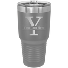Personalized dark gray 30 oz vacuum insulated tumbler with 'Monogram letter Y' design