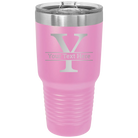 Personalized light purple 30 oz vacuum insulated tumbler with 'Monogram letter Y' design