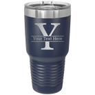 Personalized navy 30 oz vacuum insulated tumbler with 'Monogram letter Y' design