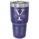 Personalized purple 30 oz vacuum insulated tumbler with 'Monogram letter Y' design