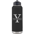 Personalized black 32 oz vacuum insulated water bottle with 'Monogram letter Y' design