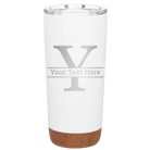 Personalized white 20 oz vacuum insulated tumbler with 'Monogram letter Y' design