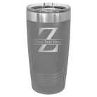 Personalized dark gray 20 oz vacuum insulated tumbler with 'Monogram letter Z' design