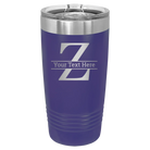 Personalized purple 20 oz vacuum insulated tumbler with 'Monogram letter Z' design