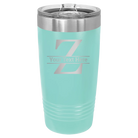 Personalized teal 20 oz vacuum insulated tumbler with 'Monogram letter Z' design
