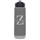 Personalized dark gray 20 oz vacuum insulated water bottle with 'Monogram letter Z' design