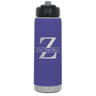 Personalized purple 20 oz vacuum insulated water bottle with 'Monogram letter Z' design