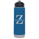 Personalized royal blue 20 oz vacuum insulated water bottle with 'Monogram letter Z' design