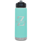 Personalized teal 20 oz vacuum insulated water bottle with 'Monogram letter Z' design