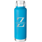 Personalized aqua 24 oz vacuum insulated water bottle with 'Monogram letter Z' design