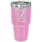 Personalized light purple 30 oz vacuum insulated tumbler with 'Monogram letter Z' design