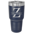Personalized navy 30 oz vacuum insulated tumbler with 'Monogram letter Z' design