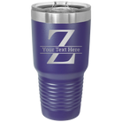 Personalized purple 30 oz vacuum insulated tumbler with 'Monogram letter Z' design