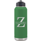 Personalized green 32 oz vacuum insulated water bottle with 'Monogram letter Z' design