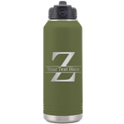 Personalized olive green 32 oz vacuum insulated water bottle with 'Monogram letter Z' design